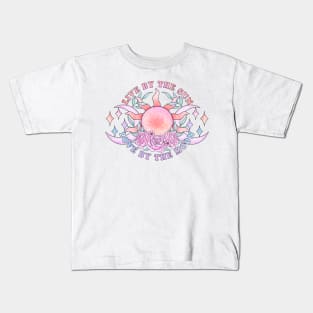 Live by the sun love by the moon triple moon design Kids T-Shirt